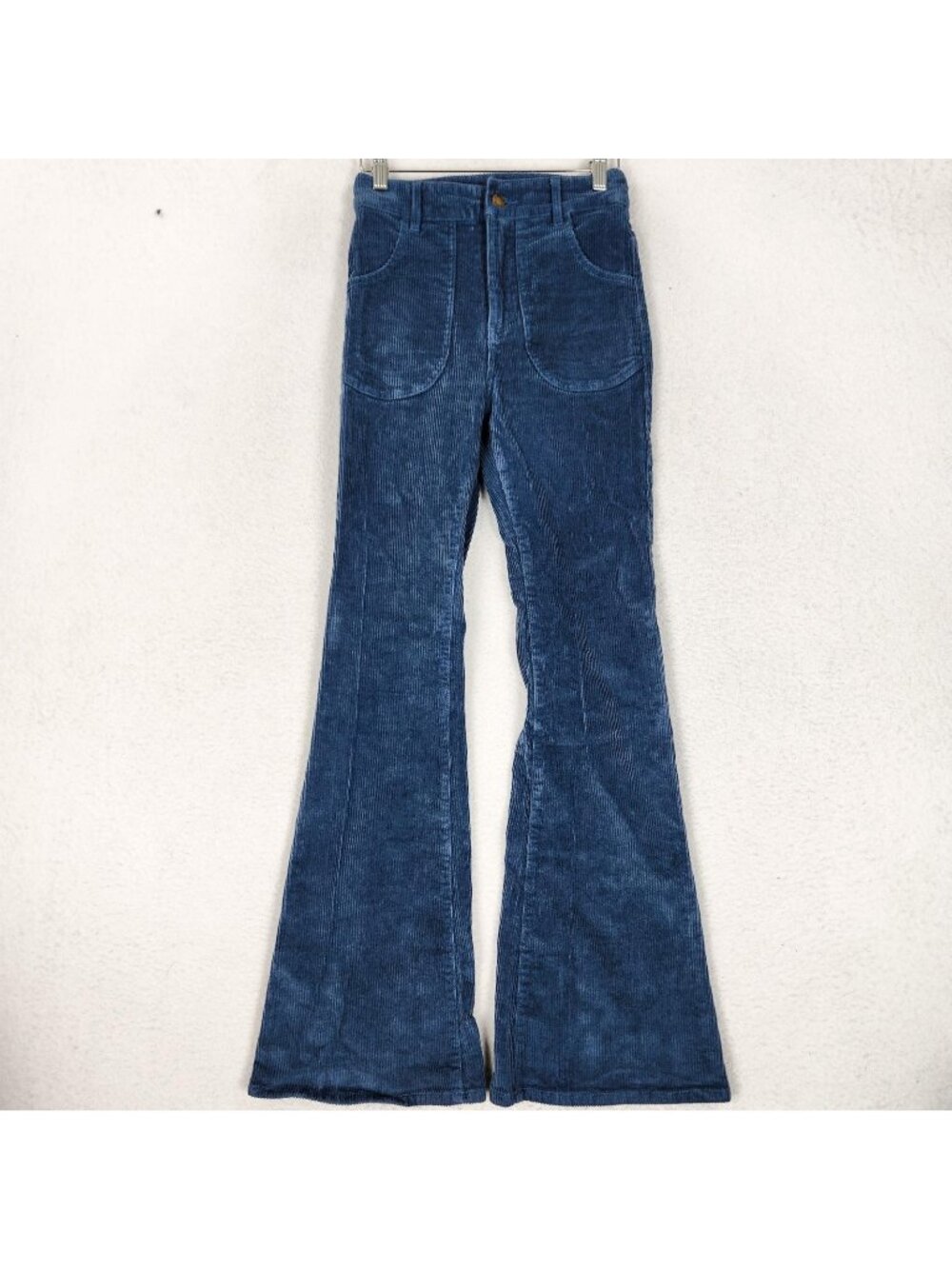 Hammies Pants Womens 24 Blue Corduroy High Rise Flare Leg Bell Bottom Retro